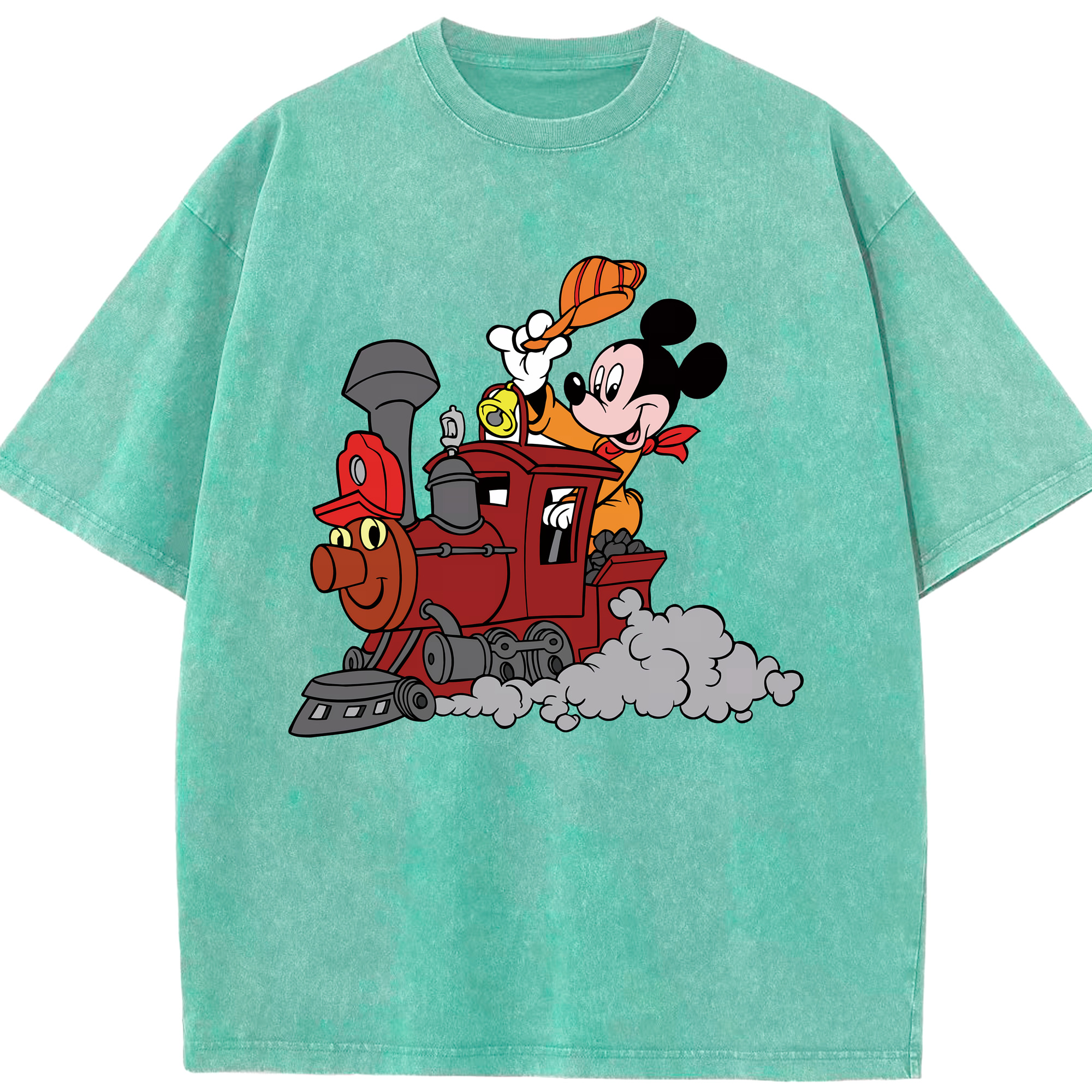 （画像用） ミッキーマウス Mickey Mouse 綿100% ヴィンテージ風 半袖Tシャツ（フロントプリント）